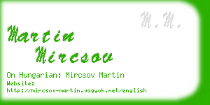 martin mircsov business card